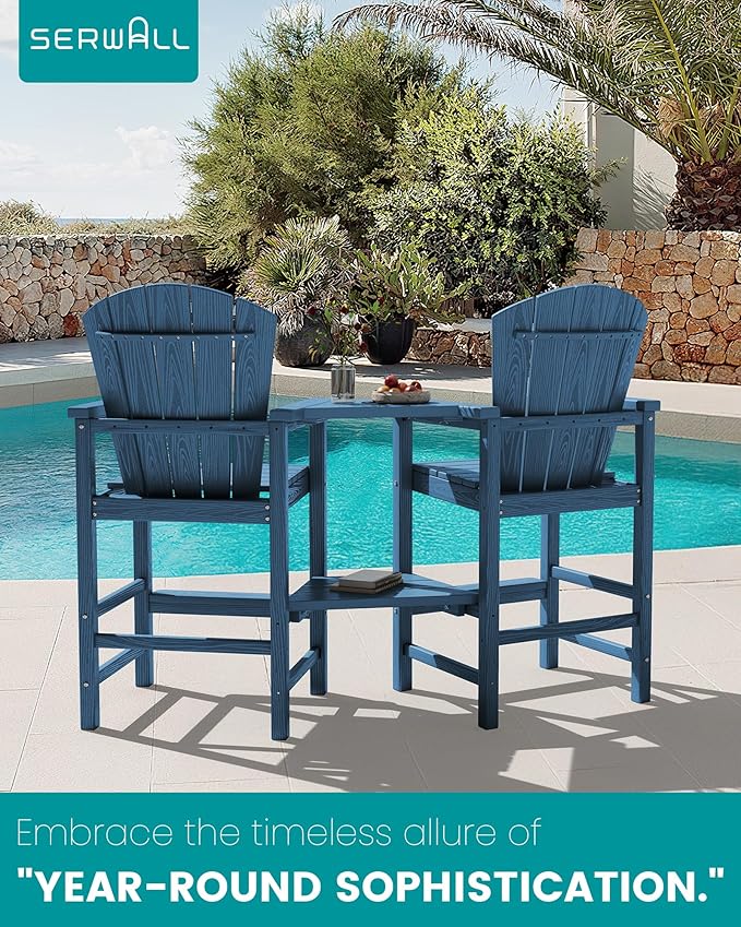 SERWALL Tall Adirondack Chairs Set of 2 - Image 6