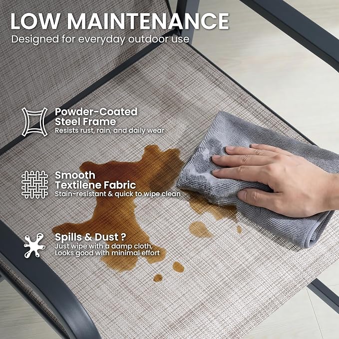 Crestlive Outdoor Bar Stools Set of 4, 500 lb Capacity Metal Patio Bar Chairs - Image 6