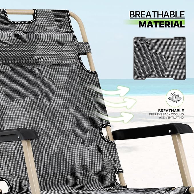 Magshion Folding Patio Chairs Set of 2, Outdoor Lounge Chair - Image 7