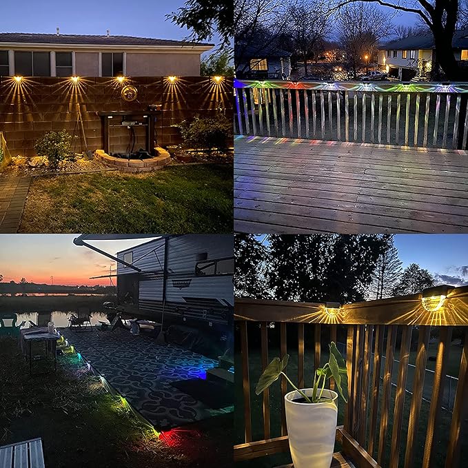 Solar Lights Outdoor, Solar Deck Lights, 6 Pack Solar Fence Step Lights Outdoor - Image 2