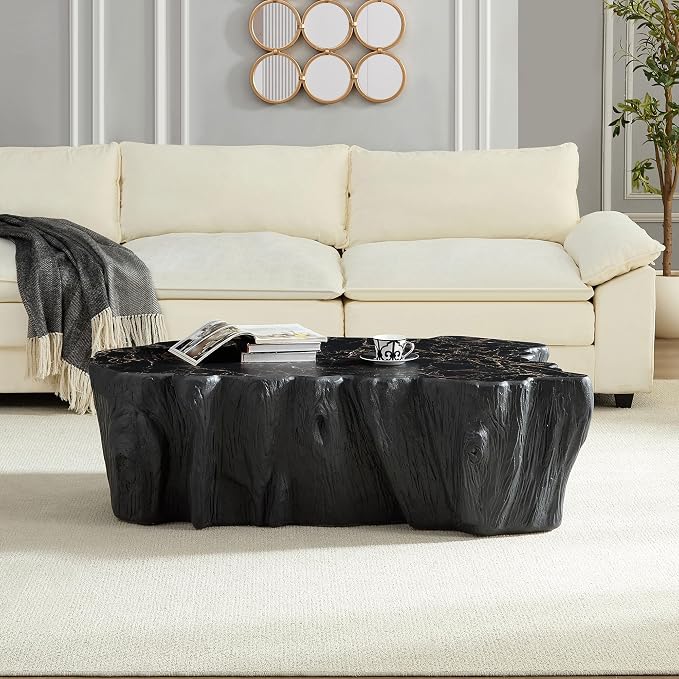 48.62" Coffee Table Modern Unique Shape Fiberglass Center Table - Image 3
