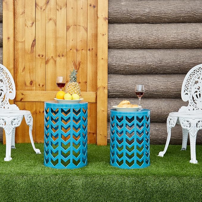 Y&M Set of 3 Nesting Metal Round Coffee Table, Side Table End Table - Image 4