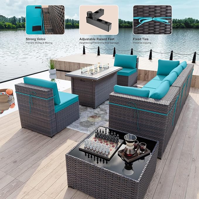 Kullavik 8 Pieces Outdoor Patio Furniture Set, Sectional Sofa Set - Image 4