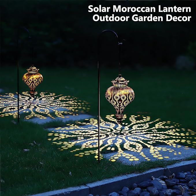 Solar Moroccan Lantern Outdoor Garden Decor Solar Lanterns Outdoor Waterproof - Image 6
