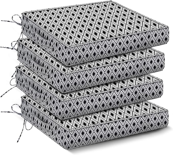 Outdoor Chair Cushions Set of 4, Waterproof Outdoor Seat Cushions by IPYNBAP