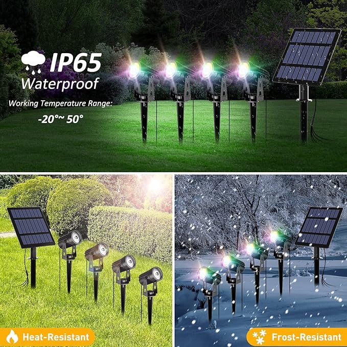 T-SUN RGB Solar Spotlights Outdoor, Halloween Decoration Solar Landscape - Image 5
