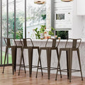 Metal Bar Stools Set of 4 Indoor/Outdoor Counter Height Bar Chairs by ArlunarHome
