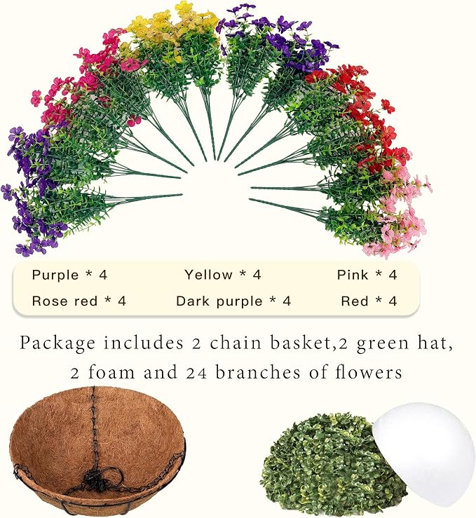 Senjie 2 Set Artificial Hanging Flowers - Image 3