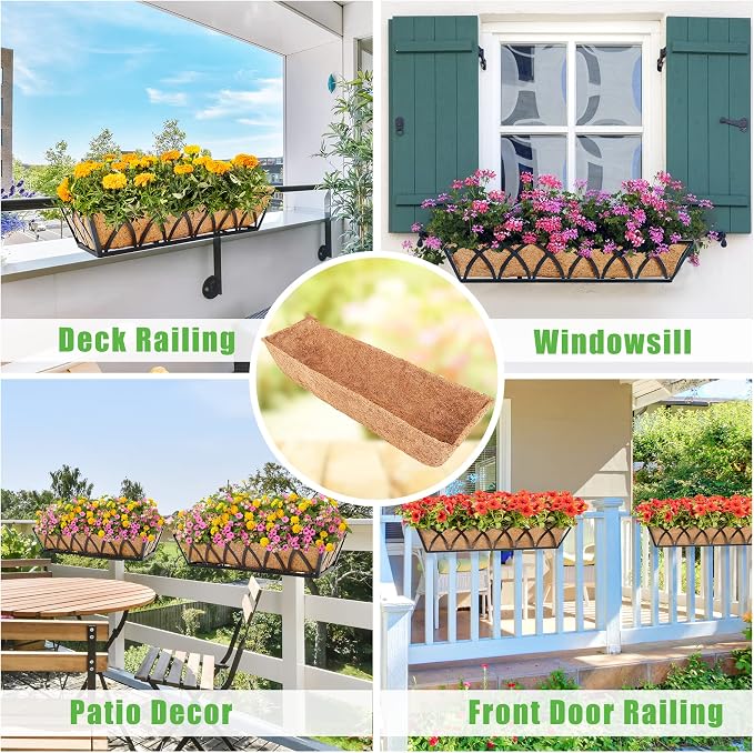 Y&M 30" Coco Liner for Window Box Deck Basket Planter Trough Coconut Fiber - Image 4