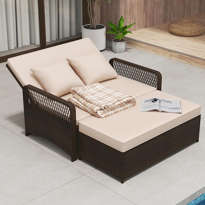RELAX4LIFE Wicker Patio Outdoor Daybed - Image 2