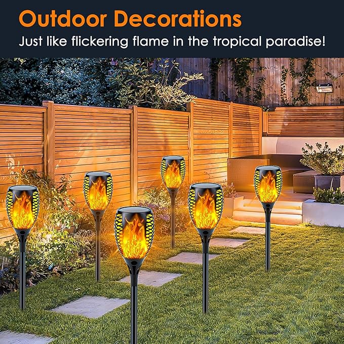 Upgraded 8 Pack Super Larger Size Solar Torch Lights - Image 2