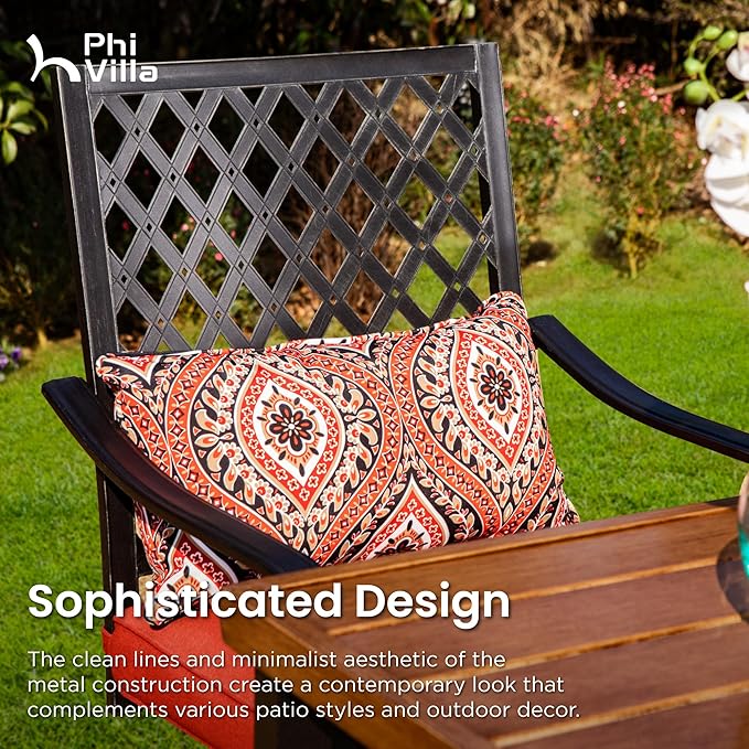 PHI VILLA 7 Piece Outdoor Bar Set, Counter Height Patio Bar Furniture - Image 5
