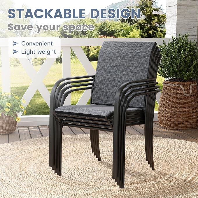 VICLLAX Patio Dining Set for 8, Outdoor Furniture Set Includes 53" Round Patio - Image 6