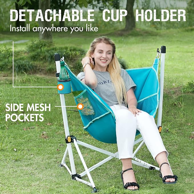 Portal Hammock Camping Chair Folding Rocking Chair Portable Swinging Chair - Image 5