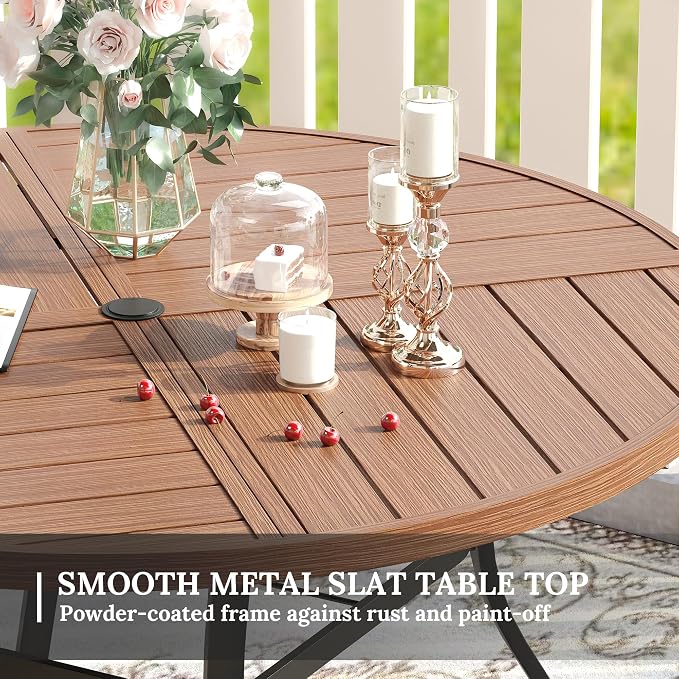VICLLAX Round Patio Table with Adjustable Umbrella Hole - Image 6