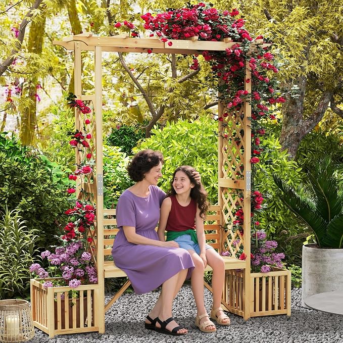HAPPYGRILL Patio Garden Arbor - Image 9