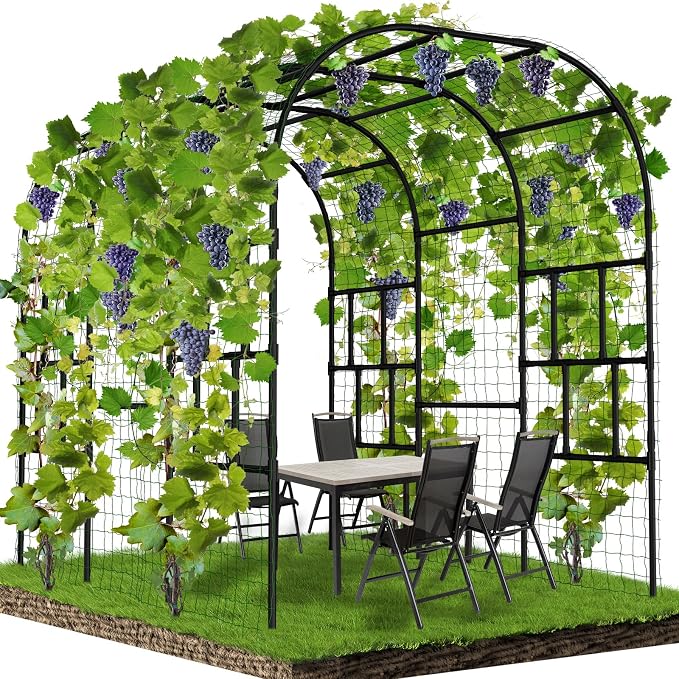 SUNYRISY Outdoor Garden Arch Trellis, Plant Support by SUNYRISY