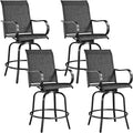 Yaheetech Patio Swivel Barstools Outdoor Chairs Set of 4, High Bistro Stools by Yaheetech