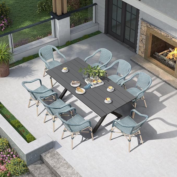 PURPLE LEAF 9 Pieces Outdoor Dining Set Patio Furniture Set by PURPLELEAF