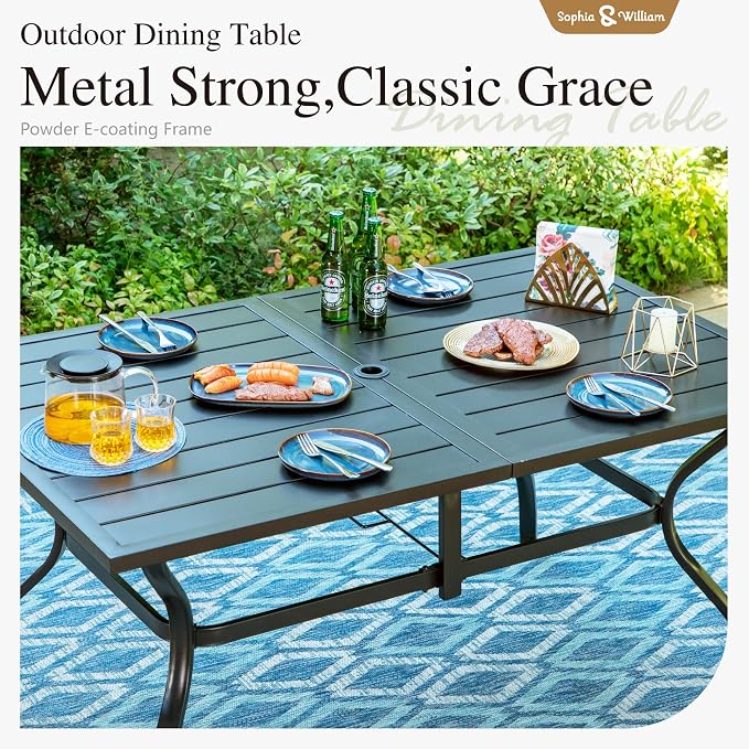 Sophia & William Patio Table and Chairs Set 7 Pieces, 6 Aluminium Patio Dining - Image 6