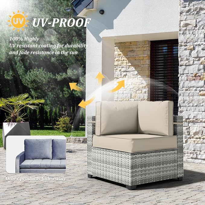 14 Pcs Outdoor Cushion Covers Patio Cushion Slipcovers Replacement Splash Proof - Image 5