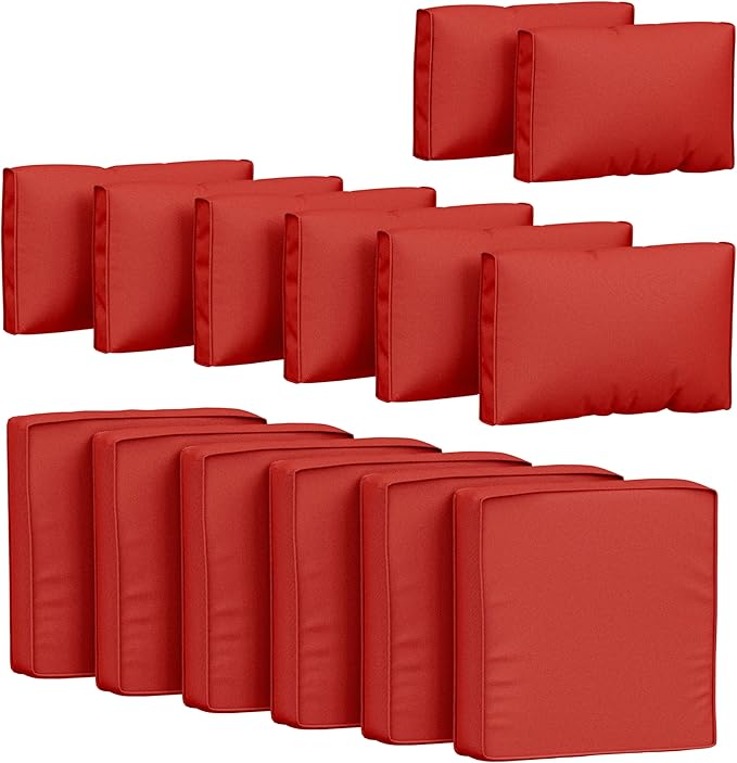14 Pcs Outdoor Cushion Covers Patio Cushion Slipcovers Replacement Splash Proof by Pakunoda