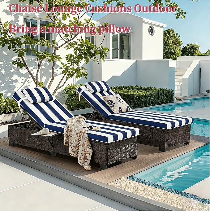 Chaise Lounge Cushions Outdoor 72x21x4 Inch, Patio Lounger Chair Cushion - Image 5
