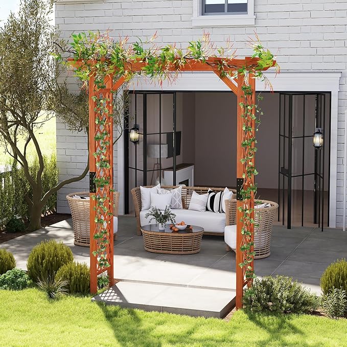 Tangkula 88-Inch Wooden Garden Arbor - Image 2