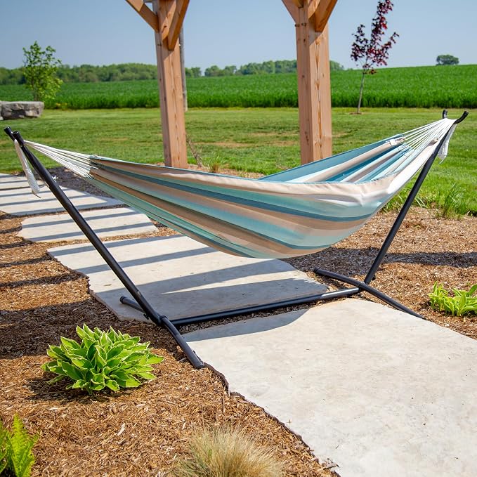 Vivere Brazilian Style Sunbrella Double Hammock - Image 2