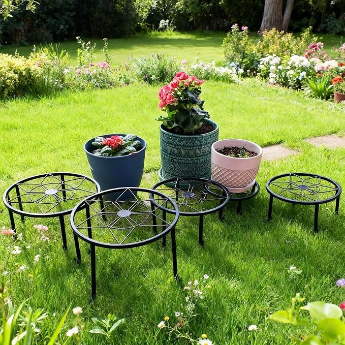 5 Pack Metal Plant Stands, Heavy Duty Potted Holder - Image 8