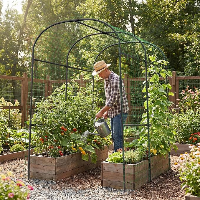 Tall Garden Arch Trellis for Climbing Plants, 83in Tall Metal Plant Support - Image 7