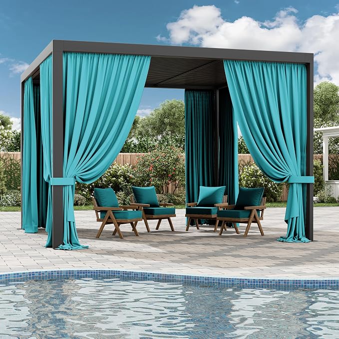 Gazebo Universal Replacement Privacy Curtain, 4-Panels Sidewall Curtains - Image 6
