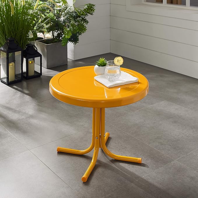 Crosley Furniture Griffith Weather Resistant Retro Metal Outdoor Side Table - Image 6