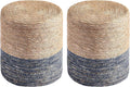 Wimarsbon Round Pouf Ottomans, Handwoven Natural Water Hyacinth Seagrass Pouffe by Wimarsbon
