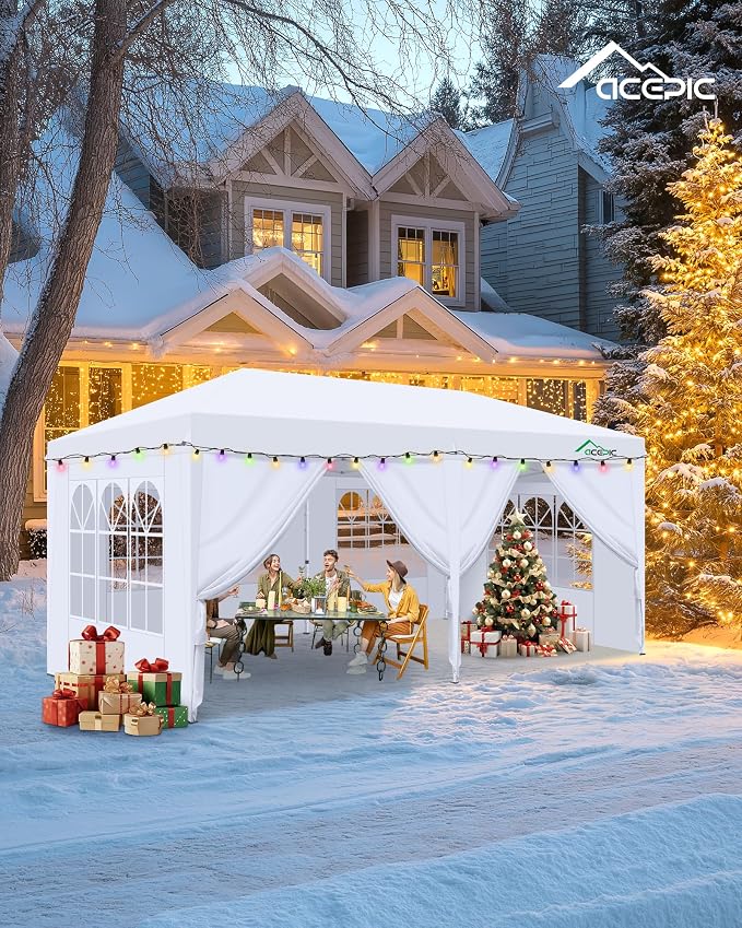 10x20 Pop Up Canopy Tent with 6 Removable Sidewalls, One-Push Center Lock Design - Image 9