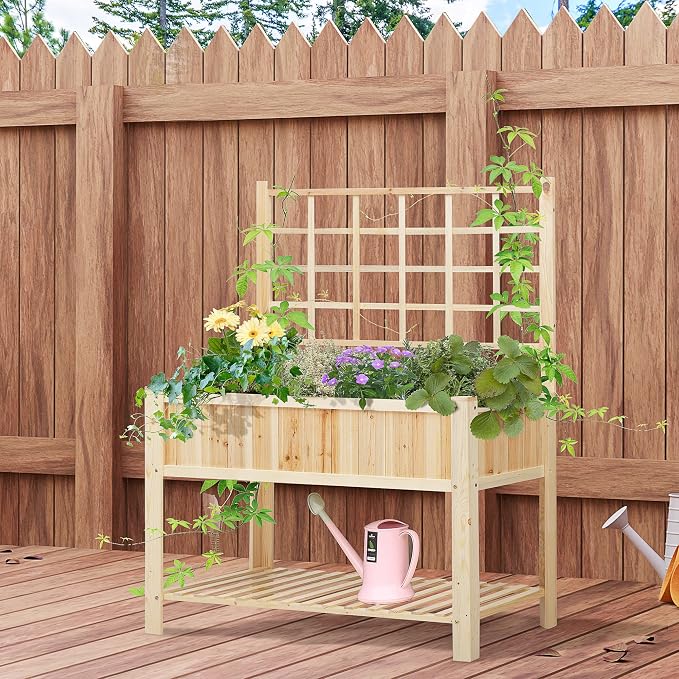 Outsunny 47'' Wooden Raised Garden Bed - Image 2