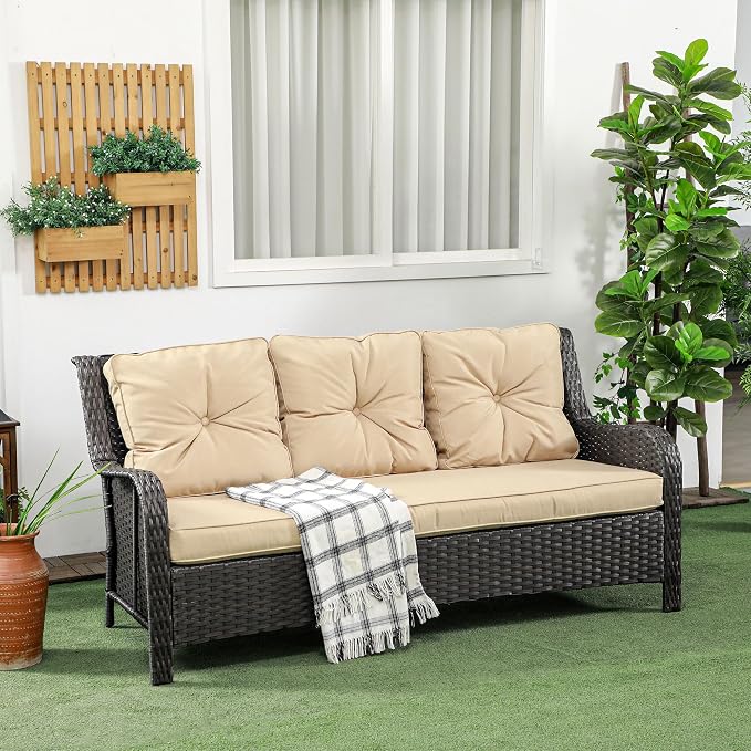 Outsunny 3-Seater Outdoor Sofa - Image 2