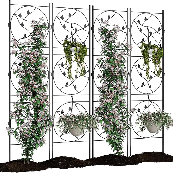 Garvee 21"x72" Metal Garden Trellis Panel, Vegetables, Indoor/Outdoor by Garvee