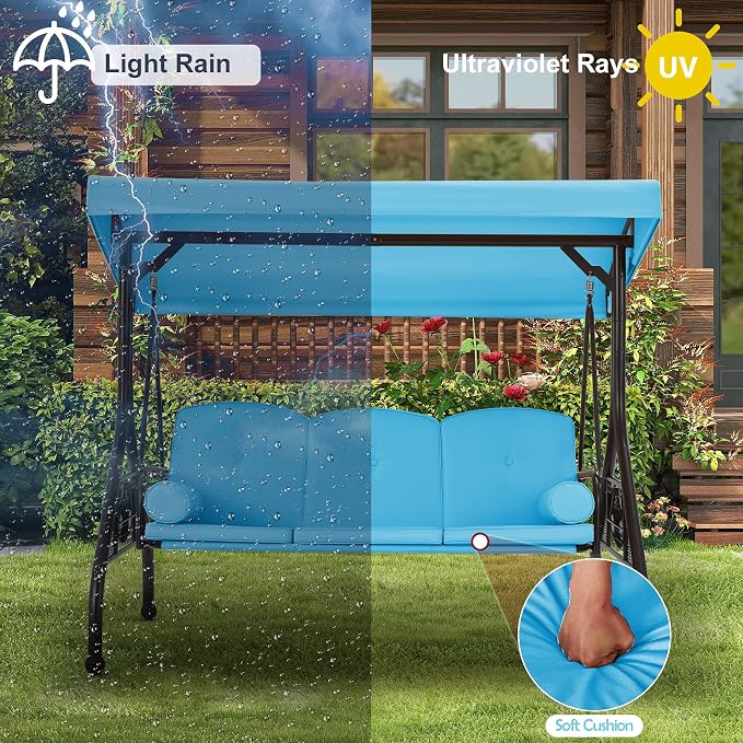 GYUTEI 3-Seat Outdoor Patio Swing - Image 5
