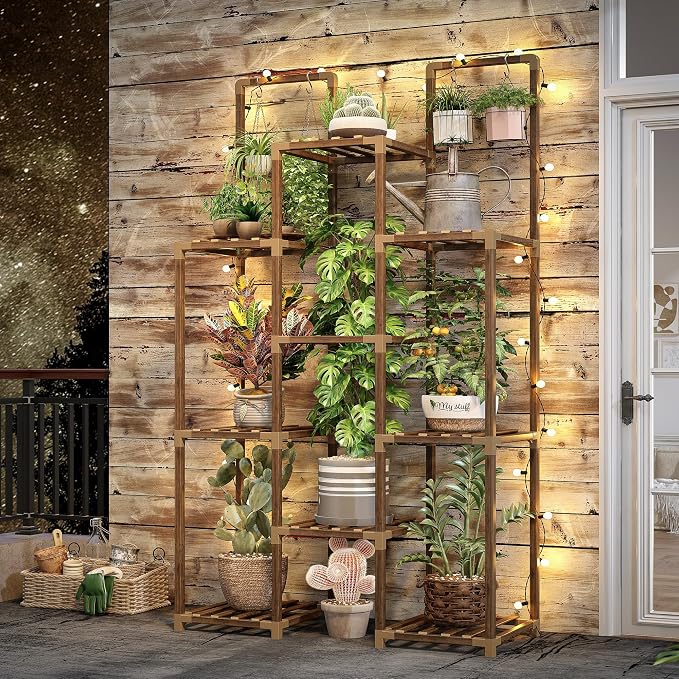 EnHomee Plant Stand Indoor Wood Plant Stand Outdoor Plant Shelves - Image 6