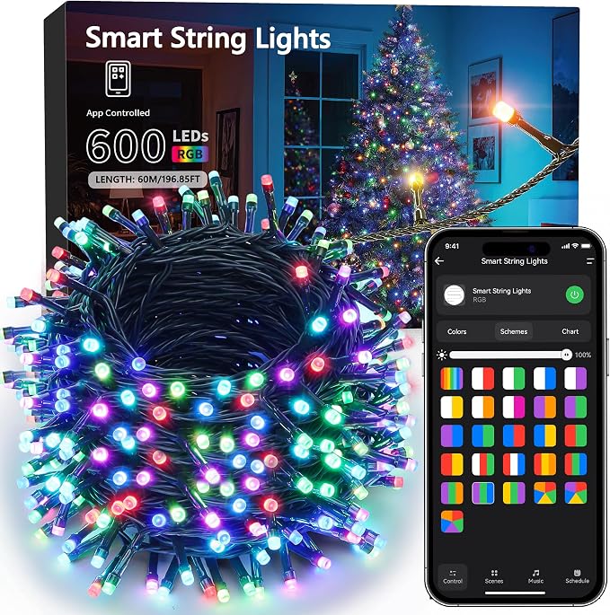 Brizled Smart Christmas Lights, 196ft 600 LED Smart WiFi Color Changing String by Brizled
