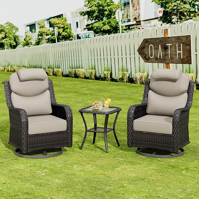 Patio Swivel Rocker Chairs of 2 - Image 7