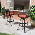 Pellebant 29.5" Sunbrella Outdoor Bar Stools Set of 2, Aluminum Swivel Patio by Pellebant