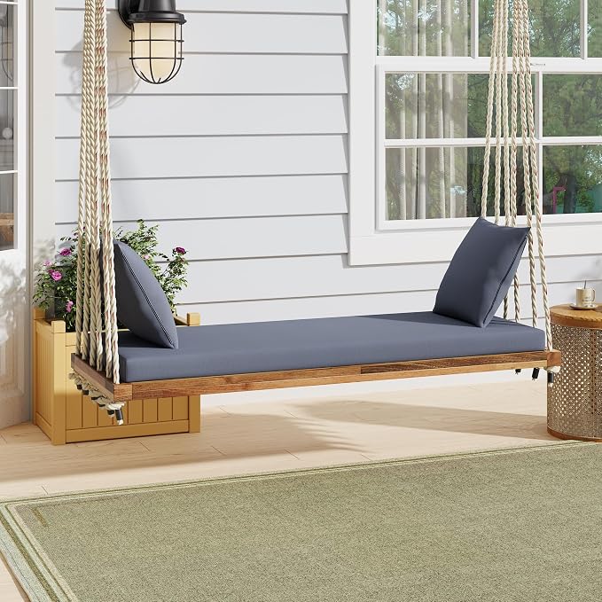 SOFTSEA Patio Swing Bench for 2-Person, Patio Hanging Chair by SOFTSEA