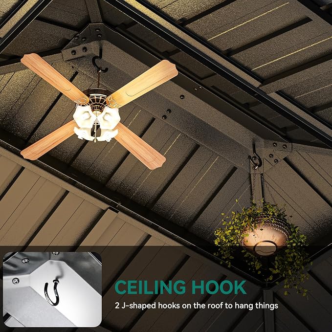 YITAHOME 13x15ft Wood Gazebo Outdoor Wooden Frame Double Roof Hardtop - Image 2