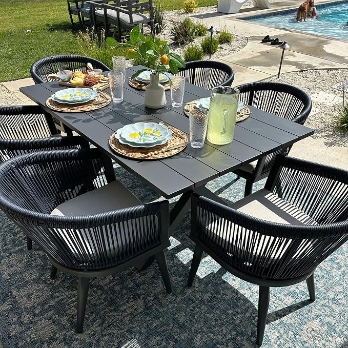 PURPLE LEAF Outdoor Dining Set for 12 All-Weather 14 Pieces Patio Aluminium - Image 2