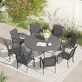 VICLLAX Patio Dining Set for 8, Outdoor Furniture Set Includes 53" Round Patio by HOME