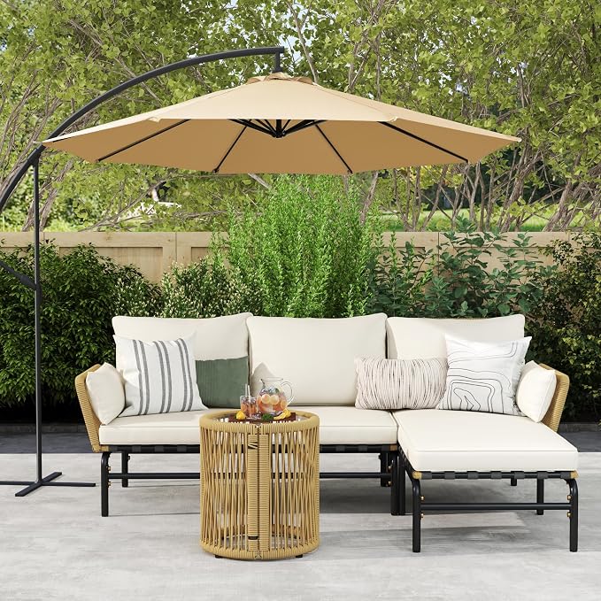 Yaheetech 3 Pieces L-Shaped Conversation Sofa Set, Outdoor Patio Furniture Set - Image 8