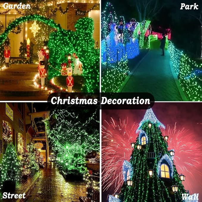 KNONEW 197FT 500 LED Christmas Lights Outdoor String Lights 8 Modes & Memory - Image 4