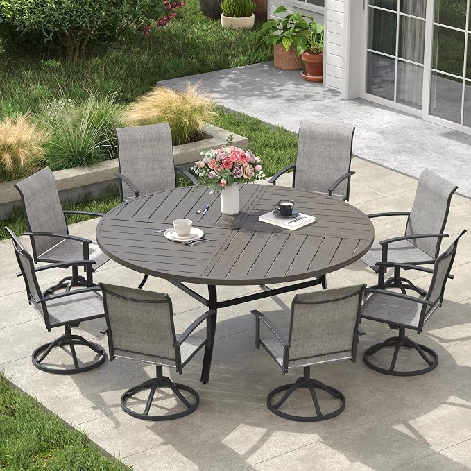 VICLLAX 60" Round Outdoor Table, Patio Dining Table - Image 4